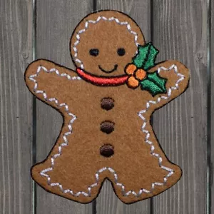 Gingerbread Man - Embroidered Christmas Patch, 2.5" — Iron On - Picture 1 of 1