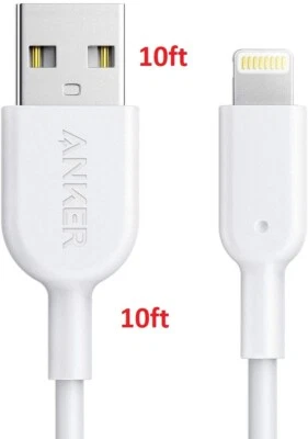 Anker PowerLine Lightning ((10ft 3m))  White -USB- MFi-Certified - (apple) - Image 1 of 4