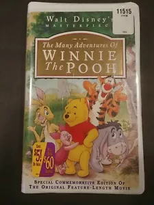 Disney The Many Adventures of Winnie the Pooh, masterpiece VHS, NEW FACTORY SEAL - Picture 1 of 5