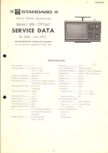 Manual de servicio Standard Radio Corp para Model SR - TV 7 AC Copy - Imagen 1 de 1
