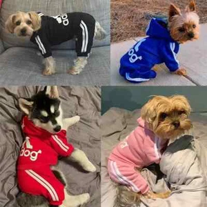 Adidog Clothes Dog Jumpsuit Warm Puppy Pet Clothes for Dog Hoodies Sweatshirt - Picture 1 of 31