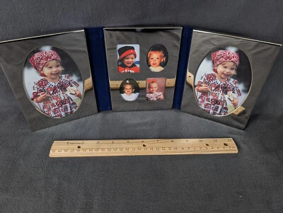 Moldura International Silver Company tripla 4x6 tom prata nova - Imagem 1 de 4