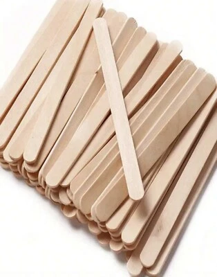 50 palos artesanales helado paleta, 4,5 pulgadas de largo madera natural hágalo usted mismo artesanía Foto 1 de 4