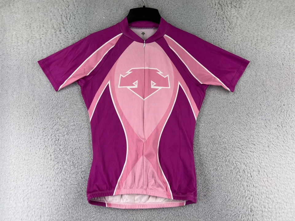 Descente Cycling Jersey Womens Medium Pink Purple 1/2 Zip - Image 1 of 4