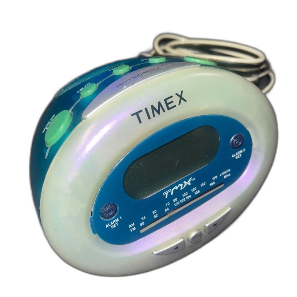 RARO Reloj Despertador Vintage Timex TX-40L TMX Rock N’ Roll Translúcido Frutiger Aero Foto 1 de 4
