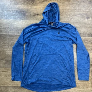 Spyder Hoodie Men’s XL Performance 4-Way Stretch Pro web Tech Blue - Picture 1 of 8