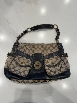 Bolso de hombro Coach Legacy D0771-11141 beige y marrón negruzco Foto 1 de 4