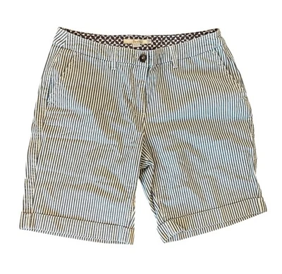 Bermudas Boden Azul Blanco Tira Mezcla Algodón Bolsillos Talla US 8 Foto 1 de 4