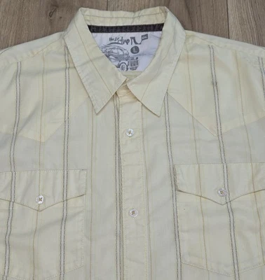 Quiksilver Western Look Button-Down Shirt Mens Sz Large, Yellow, Lightweight  - Image 1 of 4