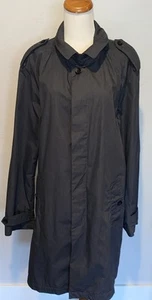 BANANA REPUBLIC Trench Coat Jacket Mad Men Cotton Blend Gray Button Lined US XL - Picture 1 of 15