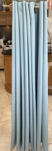 LUXURY TEAL SILK Eyelet Curtains L 142cm x W 261 INTERLINED Perfect Condition - Picture 1 of 10