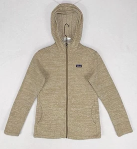 Patagonia Girls Better Sweater Size XL (14) Hooded Full Zip Beige Brown Cute - Picture 1 of 15