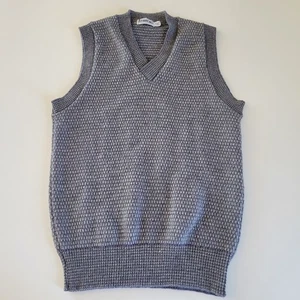 Chaleco Suéter Vintage BP Britches Cuello en V Gris Grande Texturizado Tejido Sin Mangas Usado en Excelente Condición - Imagen 1 de 7