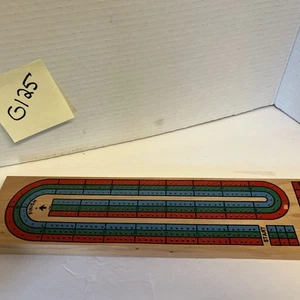 Cribbage 3 Schienen Brett Holz mit Spielheringen - Bild 1 von 4