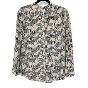 J.Crew Buttondown Shirt Damen Gr. XXS Zebra Animal Print Langarm  - Bild 1 von 6