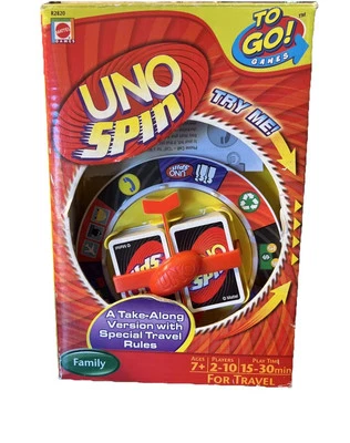 New! UNO Spin To Go! Games Card Game Brand New Mattel 2009 Travel Rare! - Image 1 of 4