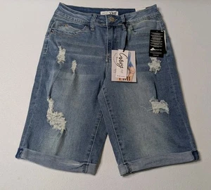 Ymi Bermuda Shorts Women's 5/27 Blue Denim High Rise  - Picture 1 of 7