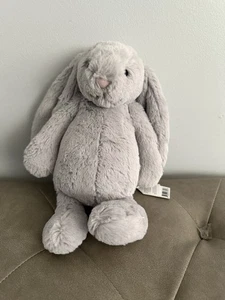 Jellycat London BASHFUL BUNNY BAS3BS Plush Authentic Light Gray New with Tags - Picture 1 of 5