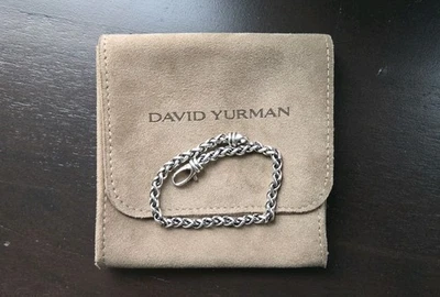 Браслет David Yurman из чистого серебра с цепочкой из пшеницы 4 мм длина 8 дюймов средний - Изображение 1 из 4
