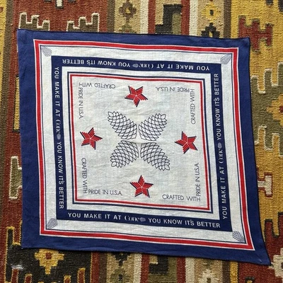 Bandana Publicitaria Vintage Cone Mills Ribete Algodón Talla 21x20 Foto 1 de 4