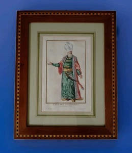 PIERRE DUFLOS (1742 - 1816)-"L'Aga Des Jannissaires"-Antica Incisione XVIII Sec - Imagen 1 de 10