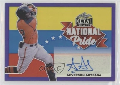 2021 Leaf Metal Draft National Pride Purple Rainbow /25 Aeverson Arteaga Auto - Image 1 of 2