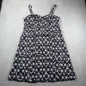 Patagonia Dress Womens 14 Midi Strappy Geometric Zip Back Hemp Organic Cotton - Picture 1 of 15