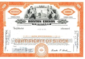 Boston Edison Co - Original Aktienzertifikat - 1965 - NC110145 - Bild 1 von 2