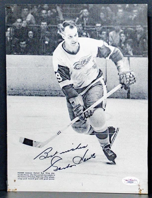 Foto autografiada de Gordie Howe 8x10 con inscripción "Los mejores deseos" JSA G88390 Foto 1 de 4
