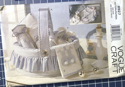 Vogue Craft Pattern Baby Gift Accessories ~ Basket / Mat / Bottle Cover  Uncut - Image 1 of 3