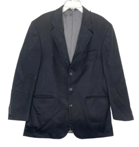 Oscar de la Renta 44L Black 3 Button Cashmere Wool Blazer Jacket - Bild 1 von 8