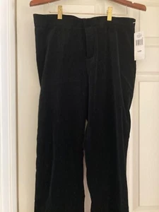 Ralph Lauren Velvet Black Pants 10P NWOT Slimming - Picture 1 of 6