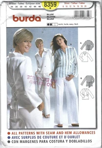Burda Sewing Pattern 8359, Loose Fitting Blouse, Variation Size 8 - 20, Uncut FF - Bild 1 von 2