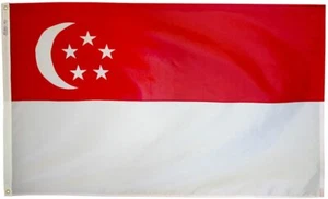 Singapore Flag 3x5 Annin 197393 NYL-GLO High Quality Made Free Priority Shipping - Picture 1 of 5