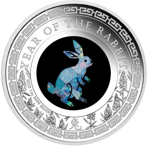 2023 1oz Silver Australian Opal Lunar Series Year of the Rabbit Proof Coin Cover
