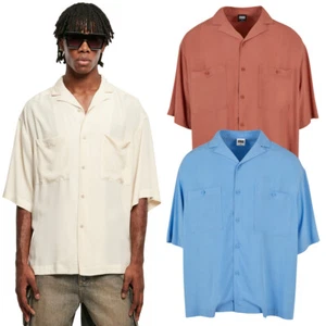 Urban Classics Oversized Resort Shirt Leisure Shirt Bowling Shirt Basic Pocket - Picture 1 of 31
