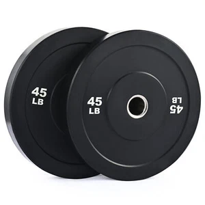 Juego de 2 placas de parachoques de 45 lb para gimnasio en casa barra de pesas entrenamientos 2" - Imagen 1 de 7