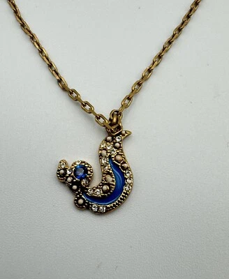 Pulseira de pássaro esmalte azul strass tom dourado Marc Jacobs - Imagem 1 de 4