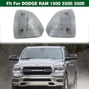 Pair Clear LED Side Mirror Lights Turn Signal Lamps For Dodge Ram 1500 2500 3500 - Picture 1 of 12