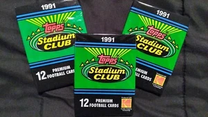 Topps Stadium Club 1991 Football Cards - 3 Brand New Packs - Premium Kodak - Picture 1 of 4