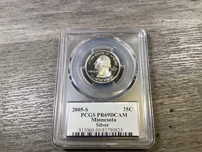 2005 S Washington Silver Proof Quarter Graded PCGS PR69 DCAM MN 032422 06tk - Image 1 of 4