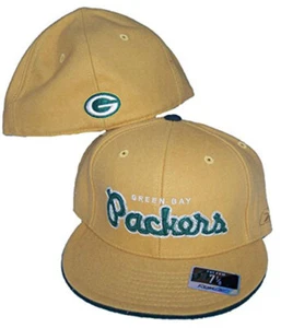 Reebok Green Bay Packers Fashion Wordmark Fitted Size 7 1/8 Hat Cap - Gold - Picture 1 of 1