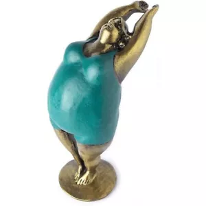Thai Solid Fat Woman Yoga Standing Deep Breathing Sculpture Statue Home Decor - Picture 1 of 4