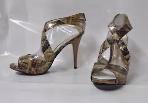 Carlos "Calico" reptile hi-heel cross strap sandal - Size 11, w/5" heel - New - Picture 1 of 5