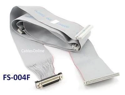 69" SCSI 50-Pin IDC50 4-Drive Cable w/ External SCSI-2 HPDB50 Female Connector  - Image 1 of 4