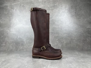 Russell Moccasin Hunting Vibram High Brown Leather Boots Size 6.5D Made in USA - Picture 1 of 12