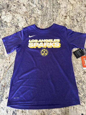 Women’s Los Angeles Sparks Nike Branded Sri-Fit Purple Shirt Size Large Cover