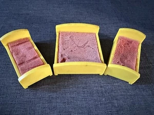 Vintage Fisher Price Little People House Beds Single Double Yellow Lot 3 - Picture 1 of 5