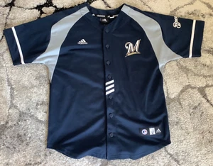 MLB Adidas Milwaukee Brewers Yovani Gallardo Youth 14-16 Jersey *EUC - Picture 1 of 4