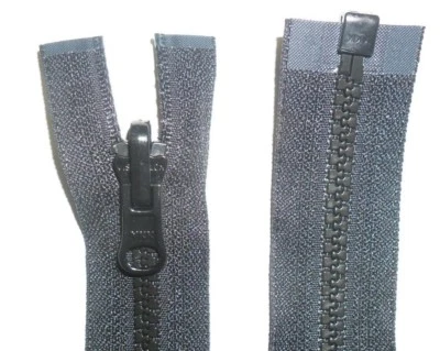 YKK ZIPS BLACK,CHUNKY PLASTIC TEETH,OPEN END,REVERSIBLE ZIP,NUMB 5,SIZE 24"/61cm - image 1 of 2